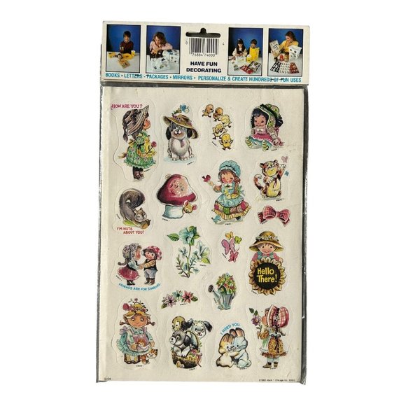 VTG Mark 1 Celebrity Stickers 1983 Old Fashioned Kids Dogs Mushroom Cats… - Picture 8 of 8